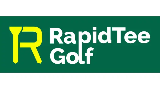 RapidTee Golf Logo on a green background